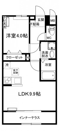 グランチェスタ1階　白黒